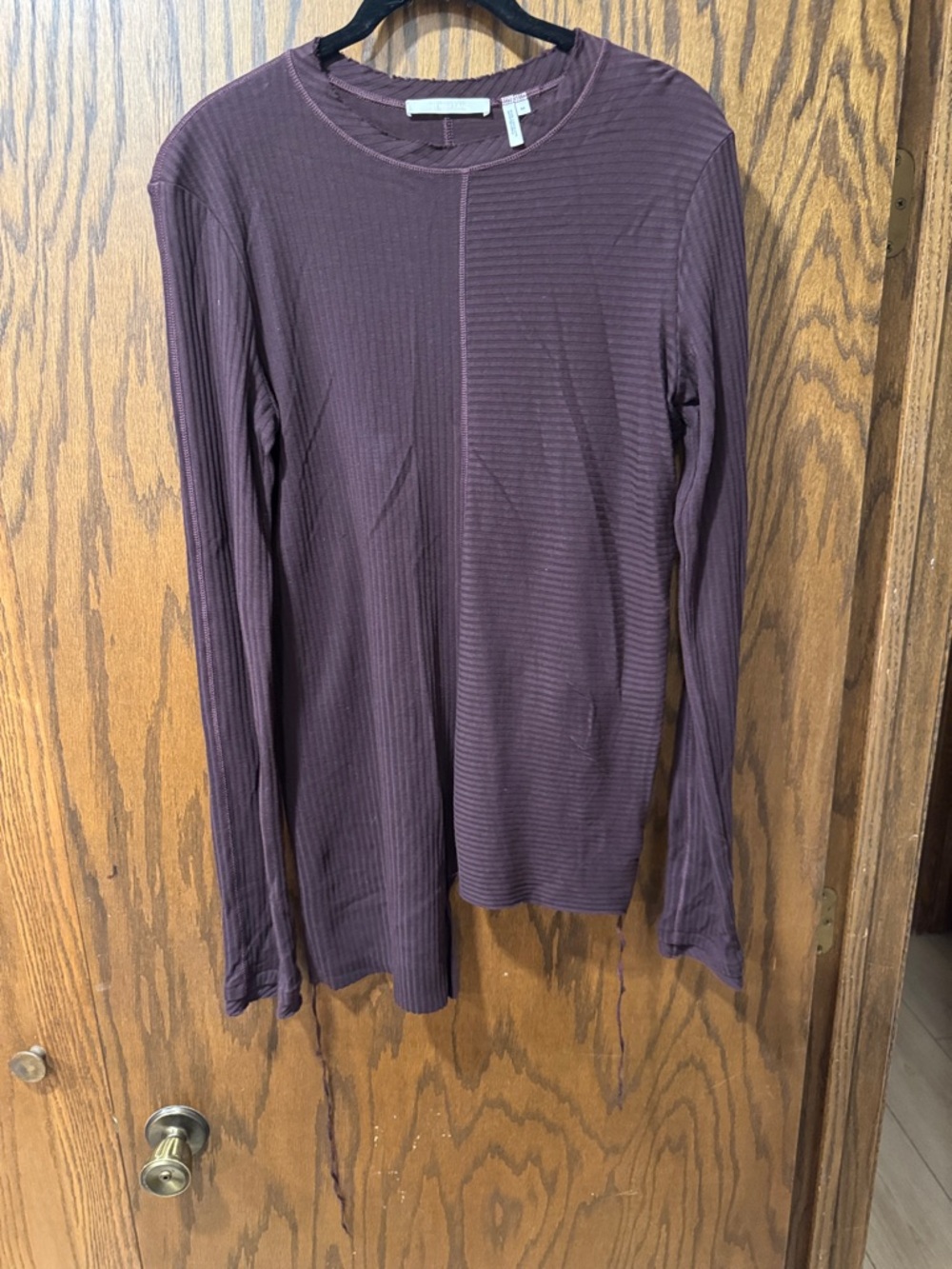 Helmut Lang Long-Sleeve Ribbed Top - Plum